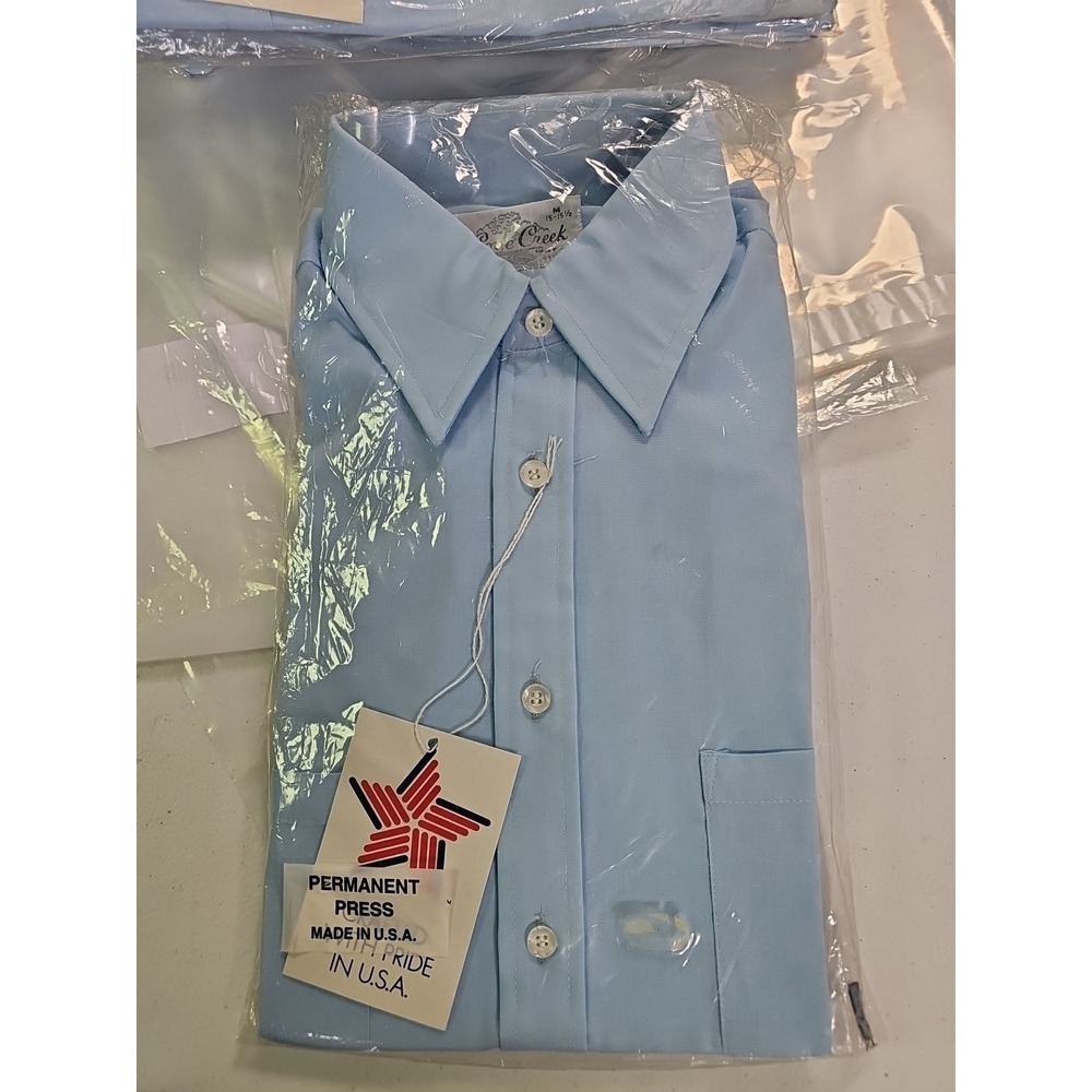 Vtg Cove Creek Mens Med Long Sleeve‎ Button Up Shirt Sz M 15-151/2 Blue USA